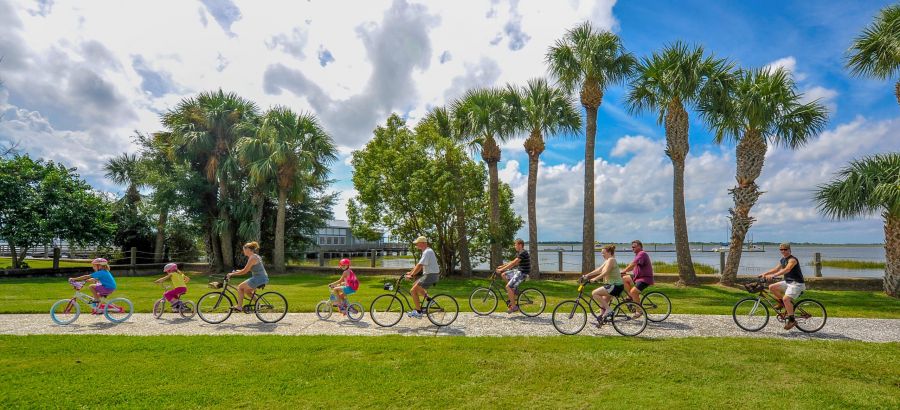 Family bike rides are a normal sight on Jekyll Island